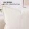 Corduroy Pillow Covers 18x18 Inch Set of 2, Striped Decorative Square Spring Throw Pillow Covers with Wide Border for Couch Living Room Bed, Cream White